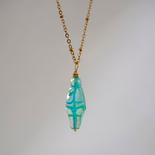 Load image into Gallery viewer, Alma Venus Charm Necklace (Aqua Blue &amp; Light Green)