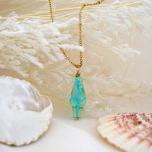 Load image into Gallery viewer, Alma Venus Charm Necklace (Aqua Blue &amp; Light Green)