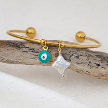 Load image into Gallery viewer, Haliya Evil Eye Charm Bangle