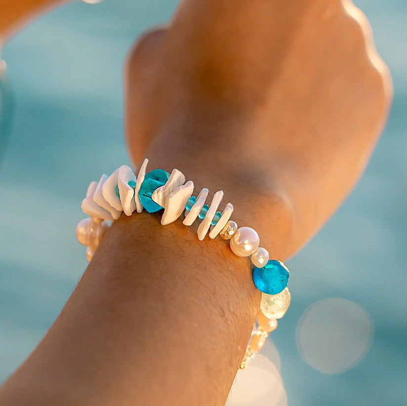 Amansinaya Recycled Beach Glass Bracelet