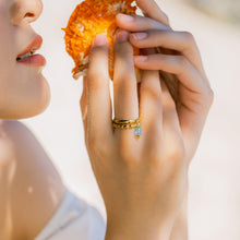 Load image into Gallery viewer, Paradiso Recycled Beach Glass Charm Ring