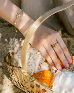 Paradiso Recycled Beach Glass Charm Ring