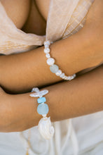 Load image into Gallery viewer, Galene Recycled Beach Glass &amp; Mixed Pearls Bracelet