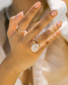 Moon Shell Beaded Ring