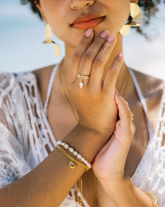 Chunky Braided Chain Bracelet with Cascara Charm