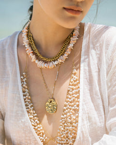 Nu Sunset Shells & Pearls Necklace