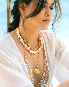 Nu Sunset Shells & Pearls Necklace