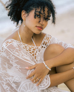 Galene Recycled Beach Glass & Mixed Pearls Bracelet