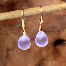 Load image into Gallery viewer, Paradiso Handmade Teardrop Sea Glass Earrings (Lilac)