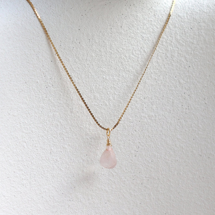 Leila Faceted Rose Quartz Charm Necklace