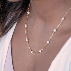 "Ave" Mini Baroque Pearl Necklace (2 Pearl Colors)