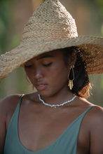 Load image into Gallery viewer, "Eeya" Mini Baroque Pearl Necklace With 18K Gold-Plated Stainless Steel Rounds, 14 inch