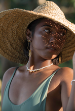 Load image into Gallery viewer, "Eeya" Mini Baroque Pearl Necklace With 18K Gold-Plated Stainless Steel Rounds, 14 inch