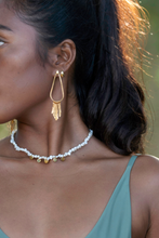 Load image into Gallery viewer, "Eeya" Mini Baroque Pearl Necklace With 18K Gold-Plated Stainless Steel Rounds, 14 inch