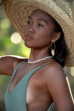 Load image into Gallery viewer, "Eeya" Mini Baroque Pearl Necklace With 18K Gold-Plated Stainless Steel Rounds, 14 inch