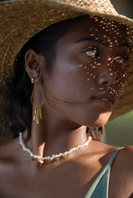 Load image into Gallery viewer, "Eeya" Mini Baroque Pearl Necklace With 18K Gold-Plated Stainless Steel Rounds, 14 inch