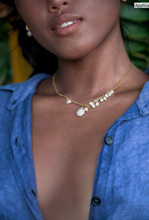 Load image into Gallery viewer, "Mermaid's Tale" Mini Baroque Pearls Necklace, 18K Gold-Plated Stainless Steel, 17 inch