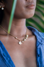 Load image into Gallery viewer, "Mermaid's Tale" Mini Baroque Pearls Necklace, 18K Gold-Plated Stainless Steel, 17 inch