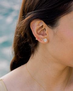 Oxeanne Textured Round Mini Beach-Proof Earrings