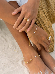 "Ave" Mini Baroque Pearls Anklet (2 Pearl Colors)